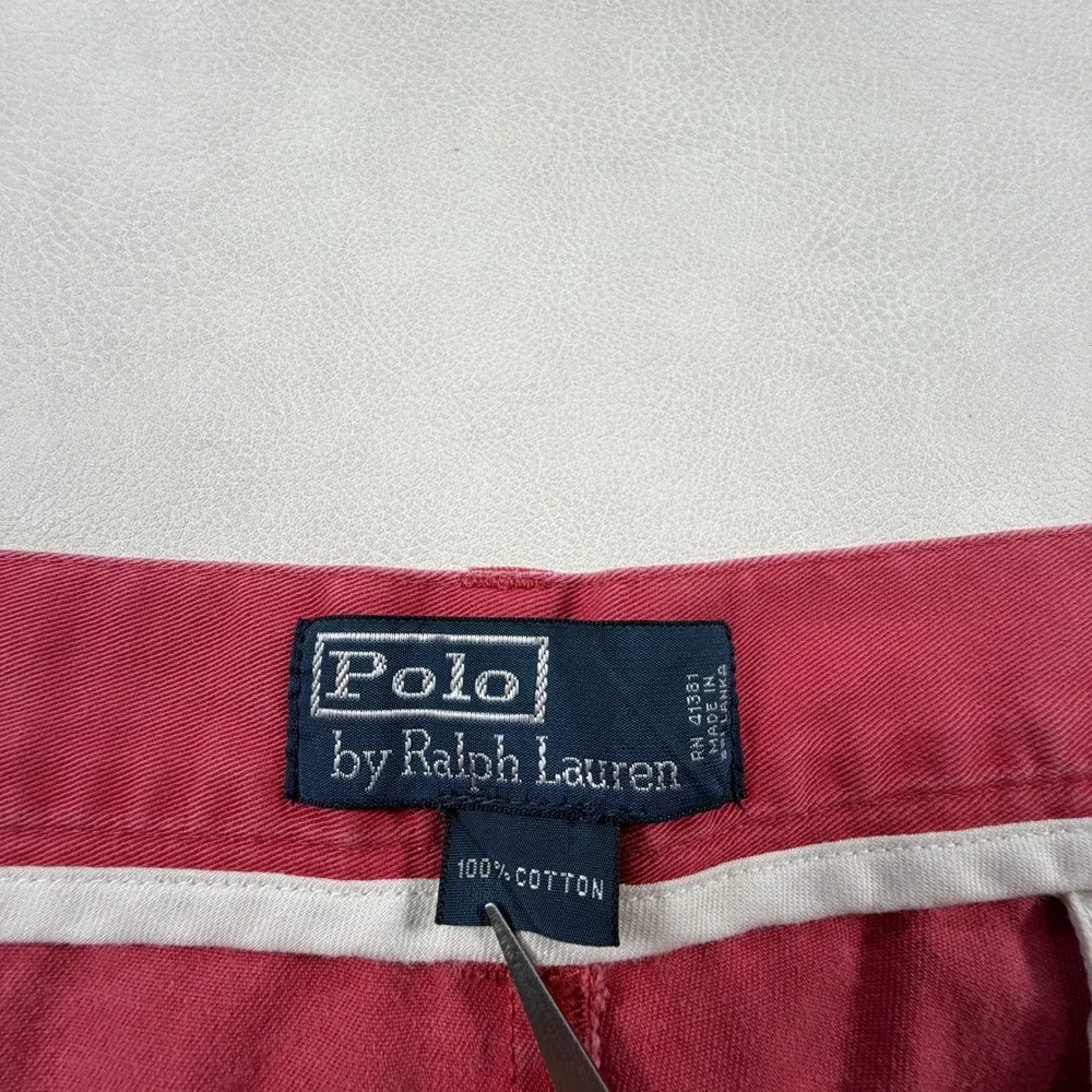 Polo Ralph Lauren Mens 38 Red Cotton Chino Shorts‎ Flat Front Classic Fit Preppy
